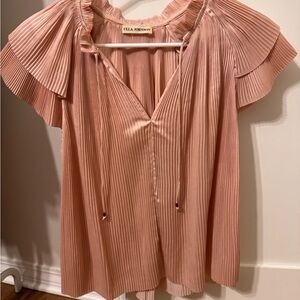 Ulla Johnson Blush Pleated Blouse